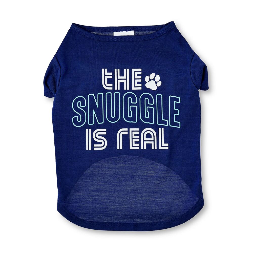 Vibrant Life The Snuggle Is Real Dog T-Shirt, Blue, Small 10-20 Lb